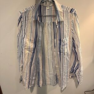 Women’s Striped Blue and White Shirt